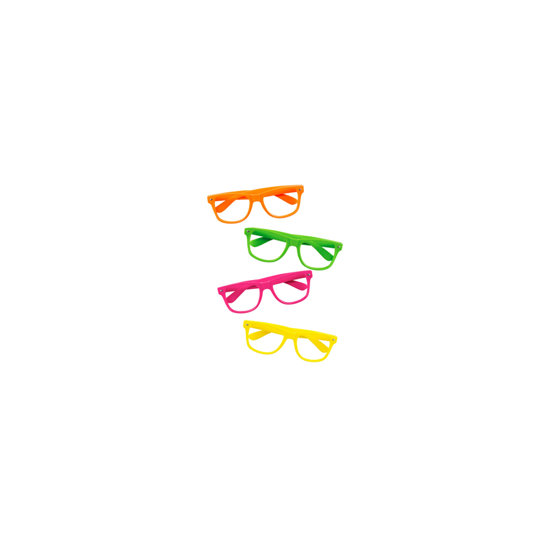 Paire de lunettes Party fluos (4 couleurs) - Taille adulte