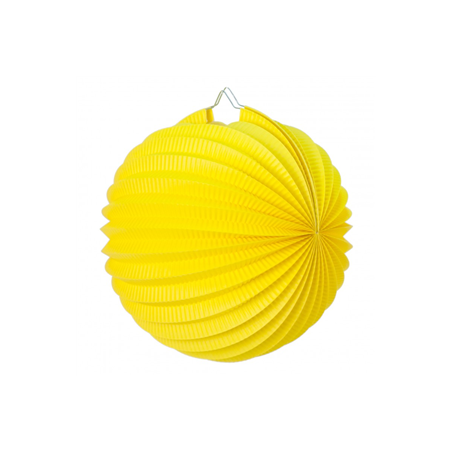 Lampion rond jaune papier - Diam. 20cm