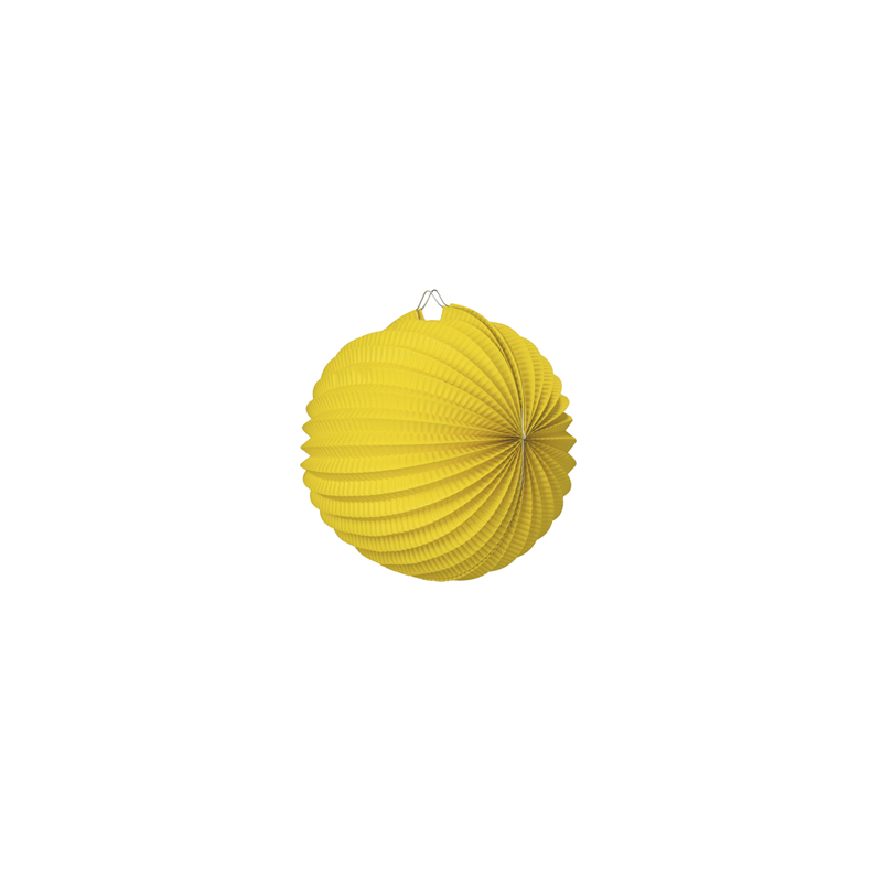 Lampion rond jaune moutarde papier - Diam. 20cm