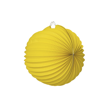 Lampion rond jaune moutarde papier - Diam. 20cm