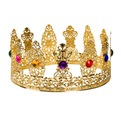Couronne de reine en métal dorée et pierres
