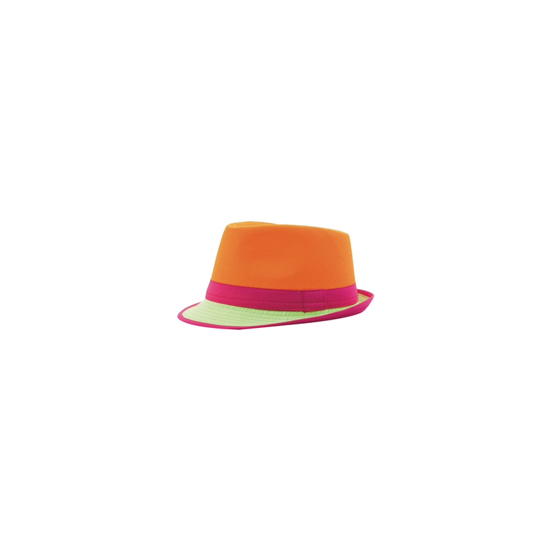 Chapeau fun fluo orange en tissu - Taille adulte