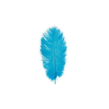 Sachet de 5 plumes d'autruche turquoise / 20 à 25 cm