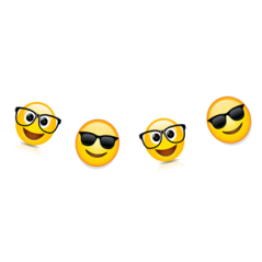 Guirlande Smiley lunettes - 10 fanions 20 x 20cm - papier Long. 420cm