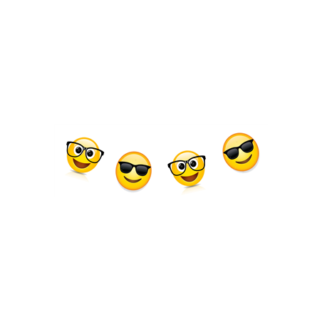 Guirlande Smiley lunettes - 10 fanions 20 x 20cm - papier Long. 420cm