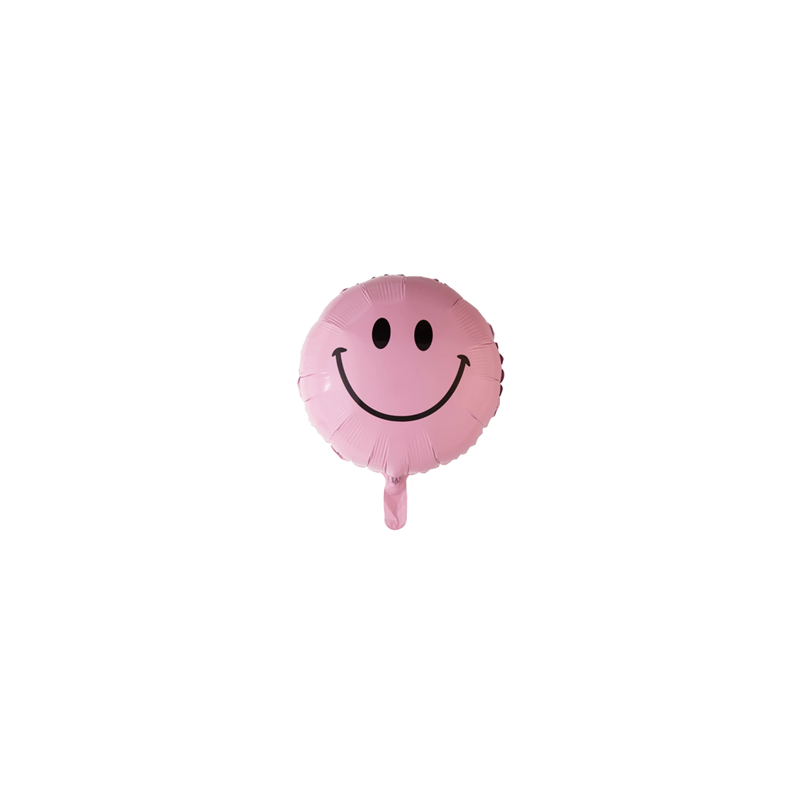 Ballon mylar sourire rose pastel 45 cm