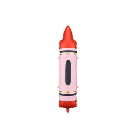 Ballon crayon rouge en foil 23 x 104cm
