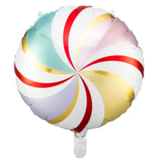 Ballon mylar rond Candy multicolore 35cm