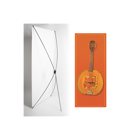 Kakemono mandoline orange- 180 x 80 cm - Toile M1 avec structure  X- Banner
