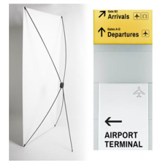Kakemono Aéroport - 180 x 80 cm - Toile M1 avec structure X- Banner