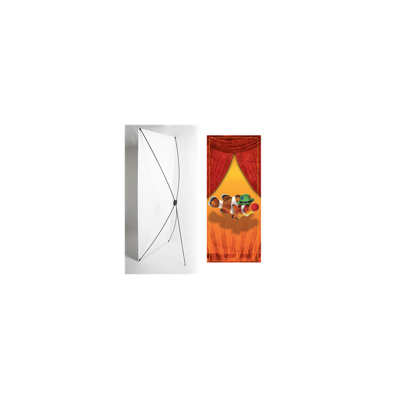 Kakemono Poisson clown orange - 180 x 80 cm - Toile M1 avec structure  X- Banner