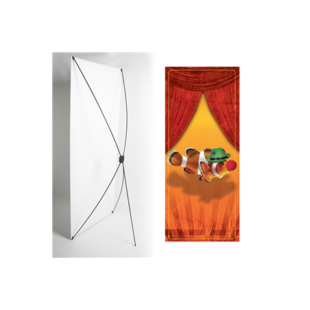 Kakemono Poisson clown orange - 180 x 80 cm - Toile M1 avec structure  X- Banner