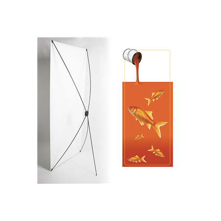 Kakemono poisson orange - 180 x 80 cm - Toile M1 avec structure  X- Banner