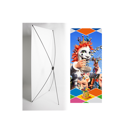 Kakemono Masque carnaval - 180 x 80 cm - Toile M1 avec structure  X- Banner