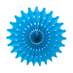 Éventail bleu glacier papier - Diam. 53cm