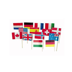 Mini drapeaux de plusieurs pays du monde x 144 - 3.5 x 2.5 x 6.5 cm