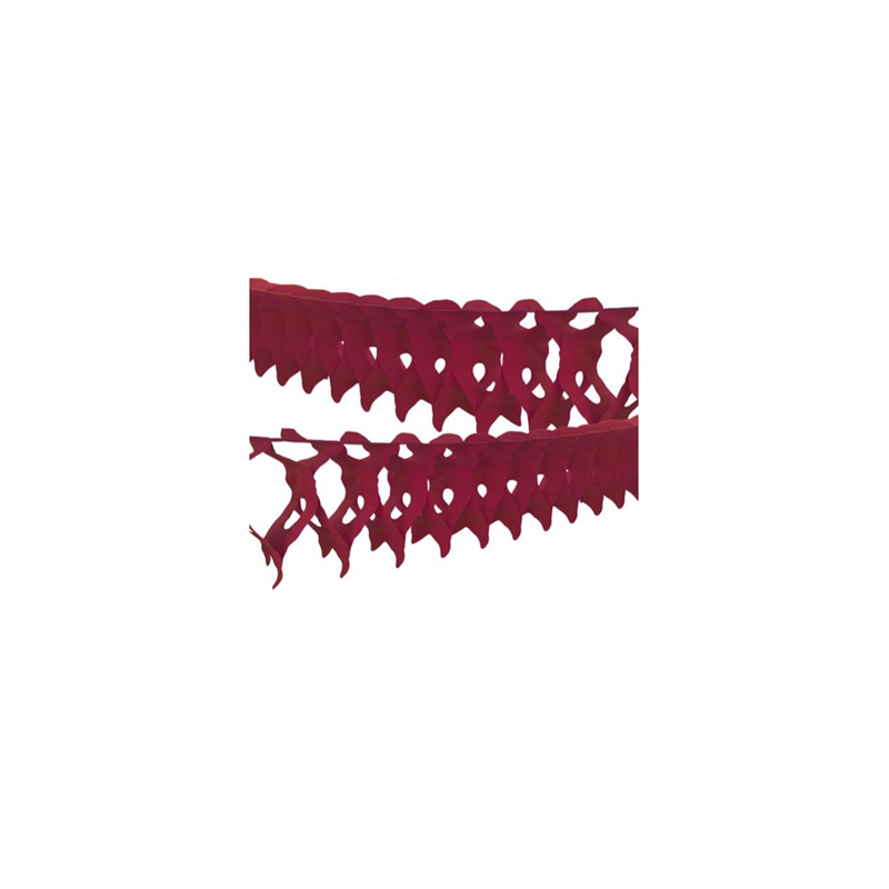 Lot de 3 Guirlandes boa couleur bordeaux - papier Long. 200 cm