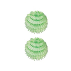 Lot de 2 boules alvéolées vert pastel papier - Diam. 15cm