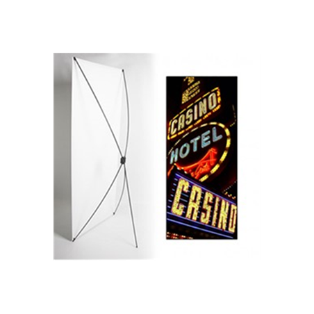 Kakemono Casino Vegas - 180 x 80 cm - Toile M1 avec structure  X- Banner