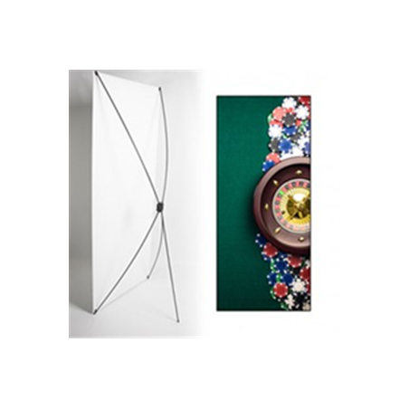 Kakemono Casino Roulettes - 180 x 80 cm - Toile M1 avec structure  X- Banner