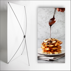 Kakemono gaufre au chocolat  - 180 x 80 cm - Toile M1 avec structure  X- Banner