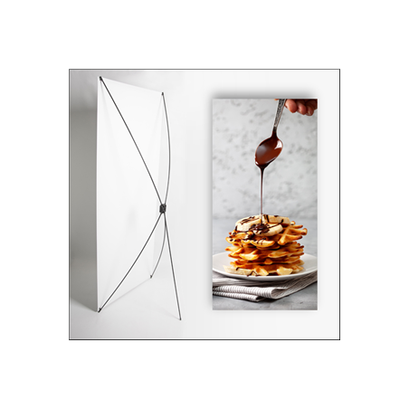 Kakemono gaufre au chocolat  - 180 x 80 cm - Toile M1 avec structure  X- Banner