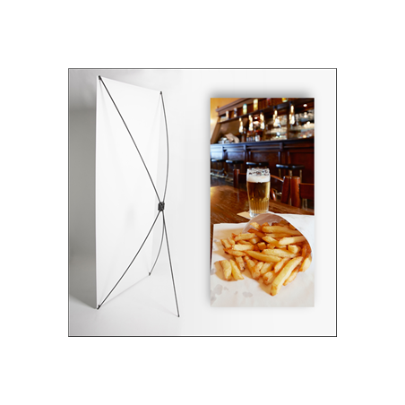 Kakemono Cornet de frites - 180 x 80 cm - Toile M1 avec structure  X- Banner