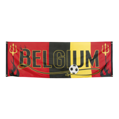 Bannière Belgique en polyester de 74 x 220 cm