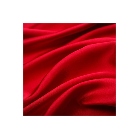 Tissu satin rouge - Larg. 140cm (vendu au mètre)