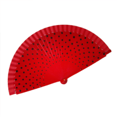 Éventail Carmen bois et tissu - Diam. 42cm