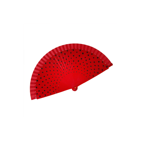 Éventail Carmen bois et tissu - Diam. 42cm