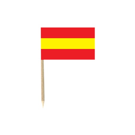 Drapeaux mini Espagne x50 papier - 3.5 x 2.5cm (pic en bois de 6.5cm)