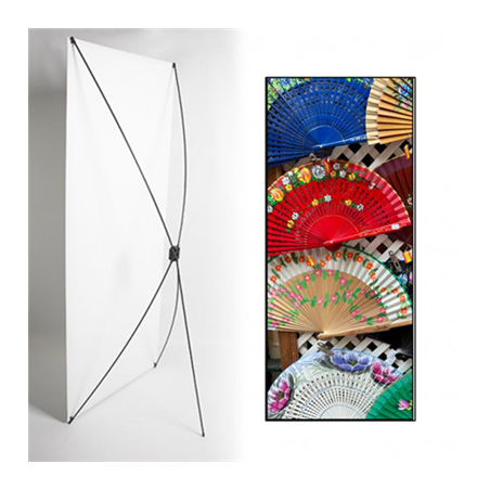 Kakemono Espagne Eventails - 180 x 80 cm sur Toile M1 avec structure X- Banner
