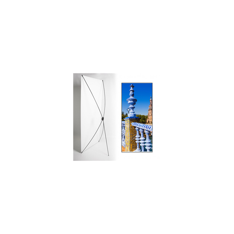 Kakemono Espagne Plaza Séville 180 x 80 cm sur Toile M1 avec structure X- Banner