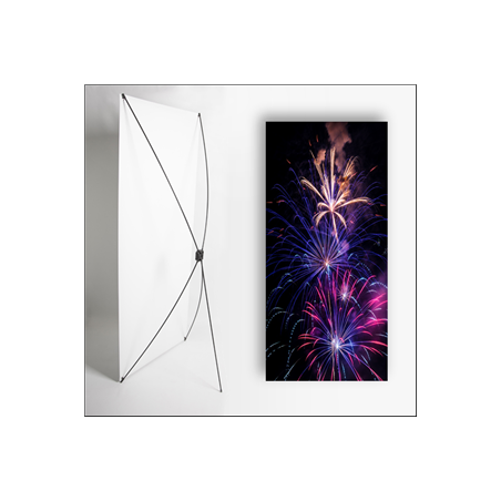 Kakemono feu d'artifice - 180 x 80 cm - Toile M1 avec structure  X- Banner
