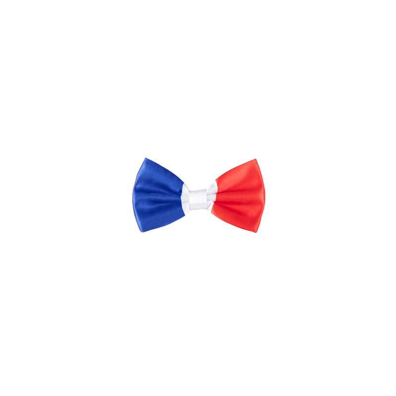 Nœud papillon tricolore France en satin