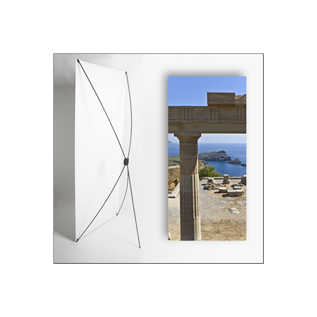 Kakemono Grèce colonne - 180 x 80 cm sur Toile M1 avec structure X- Banner