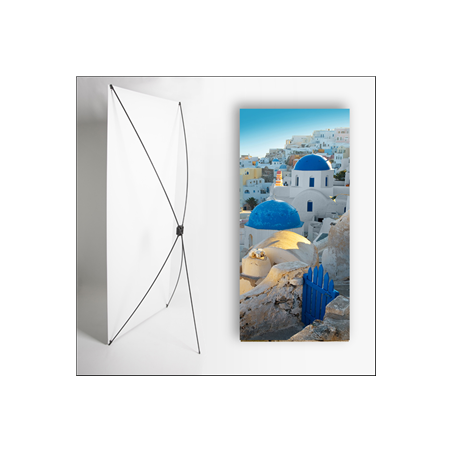 Kakemono Grèce Santorin - 180 x 80 cm sur Toile M1 avec structure X- Banner
