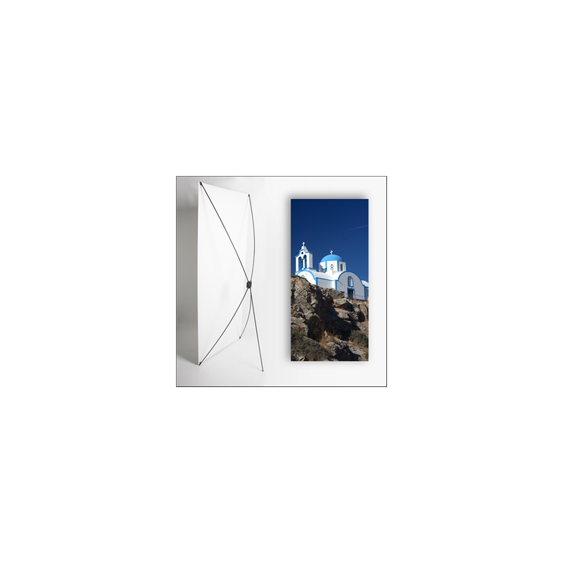 Kakemono Grèce église - 180 x 80 cm sur Toile M1 avec structure X- Banner