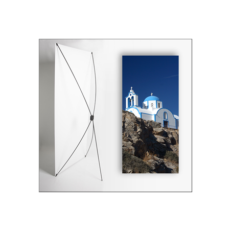 Kakemono Grèce église - 180 x 80 cm sur Toile M1 avec structure X- Banner
