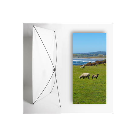 Kakemono Irlande Moutons - 180 x 80 cm - Toile M1 avec structure X- Banner