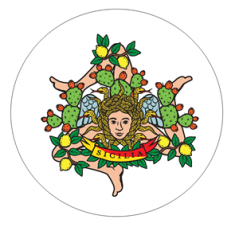 Badge métallique SICILE - Diam 65mm