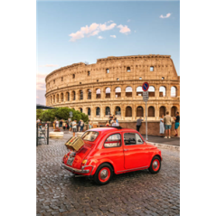 Kakemono Fiat 500 Colisée - 180 x 80 cm sur Toile M1 avec structure X- Banner