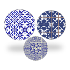 Mobiles Portugal Azulejos x3 R/V - carton - Diam. 30-20-20cm