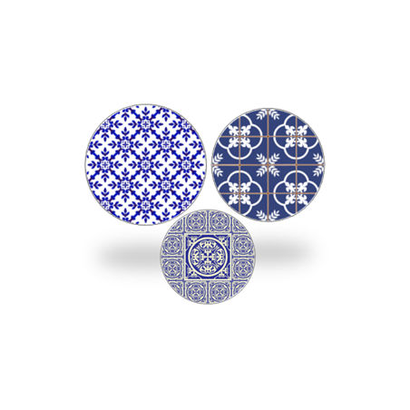 Mobiles Portugal Azulejos x3 R/V - carton - Diam. 30-20-20cm