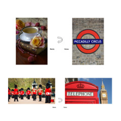 Mobiles Angleterre x4 - carton - 27 x 49 et 33 x 49cm