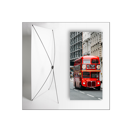 Kakemono Angleterre Bus - 180 x 80 cm - Toile M1 avec structure  X- Banner
