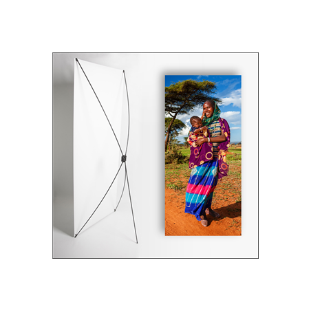 Kakemono Afrique Femme  - 180 x 80 cm - Toile M1 avec structure  X- Banner