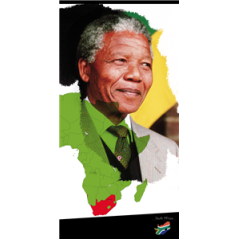 Kakemono Afrique du sud Nelson Madela 180 x 80cm - avec structure X- Banner