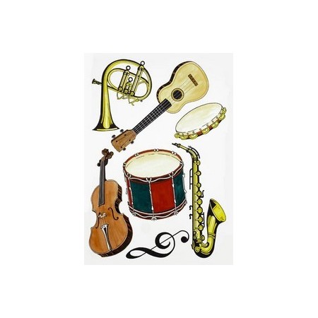 Mobiles instruments de musique x 7 - carton